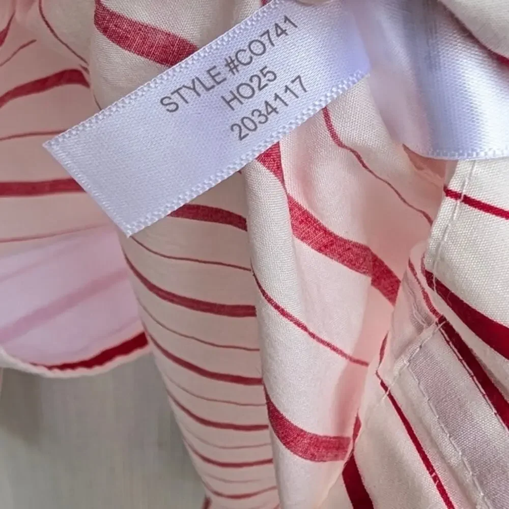 MENS Medium J. Crew Red and White Striped Cotton Pajama Set